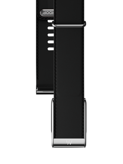 WHOOP LeatherLuxe Straight MG Band Strap, Black/Cream