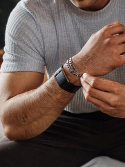 WHOOP LeatherLuxe Straight MG Band Strap - view 2, Black/Cream