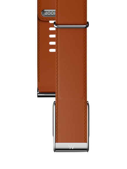 WHOOP LeatherLuxe Straight MG Band Strap, Chestnut/Cream