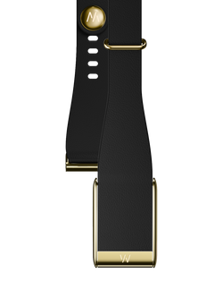 WHOOP LeatherLuxe Narrow 5.0 Band Strap, Black/Gold