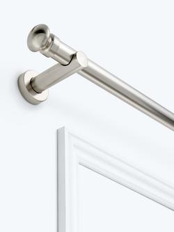 John Lewis Fixed Eyelet Metal Curtain Pole Kit with Small Cap Finial, Dia.28mm, Chrome/Nickel