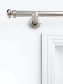 John Lewis Fixed Eyelet Metal Curtain Pole Kit with Small Cap Finial, Dia.28mm - view 2, Chrome/Nickel
