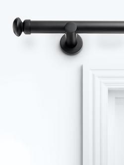 John Lewis Fixed Eyelet Metal Curtain Pole Kit with Small Cap Finial, Dia.28mm - view 2, Matt Black