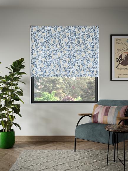 John Lewis Tansy Blackout Roman Blind, Blue, Blue