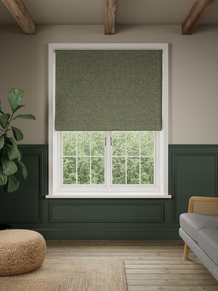 John Lewis Rustic Twill Blackout Roman Blind, Sage Green