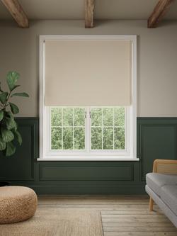 John Lewis Twill Woven Blackout Roman Blind - view 2, Natural