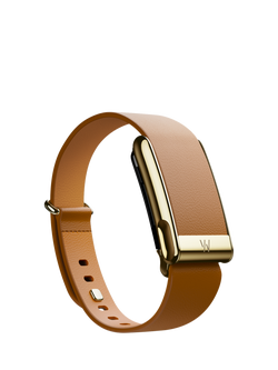 WHOOP LeatherLuxe Narrow MG Band Strap, Camel/Gold