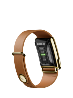 WHOOP LeatherLuxe Narrow MG Band Strap - view 2, Camel/Gold