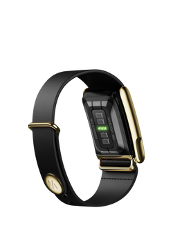 WHOOP LeatherLuxe Narrow MG Band Strap - view 2, Black/Gold