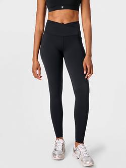 Sweaty Betty Power Wrap Waist Workout Leggings, Black, Black