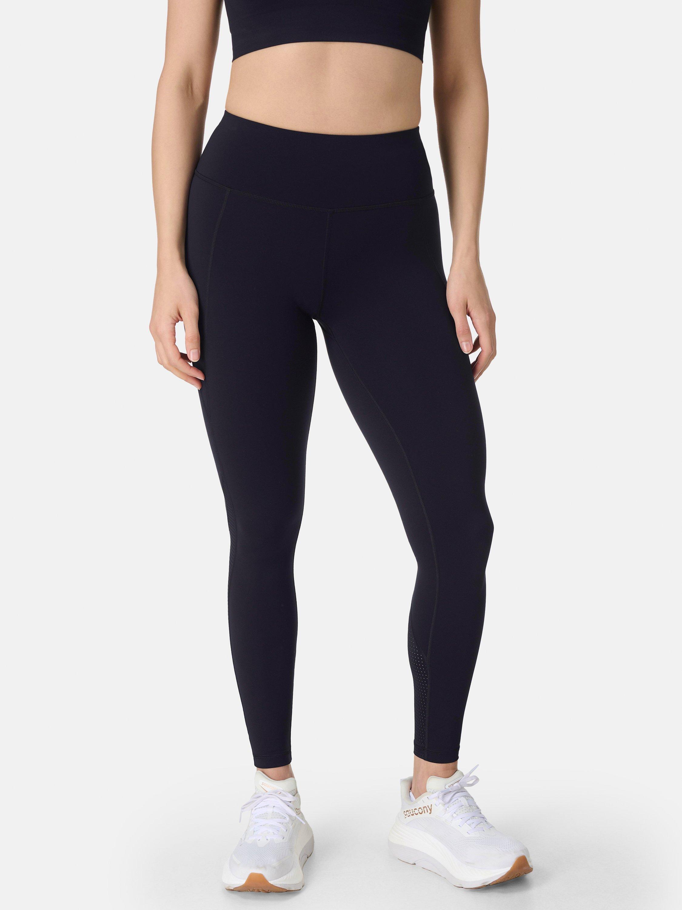 Product image 1 of 8, which shows Sweaty Betty Power Perforated Workout Leggings, Black, S