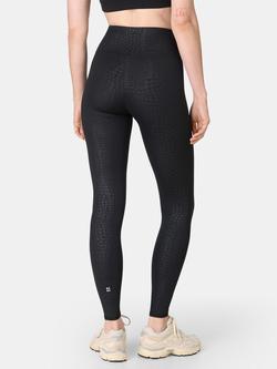 Sweaty Betty Everyday Embossed Leggings, Black Croc Scale - view 2, Black Croc Scale