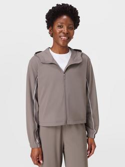 Sweaty Betty Explorer Cropped Zip Up Jacket, Slate, Slate