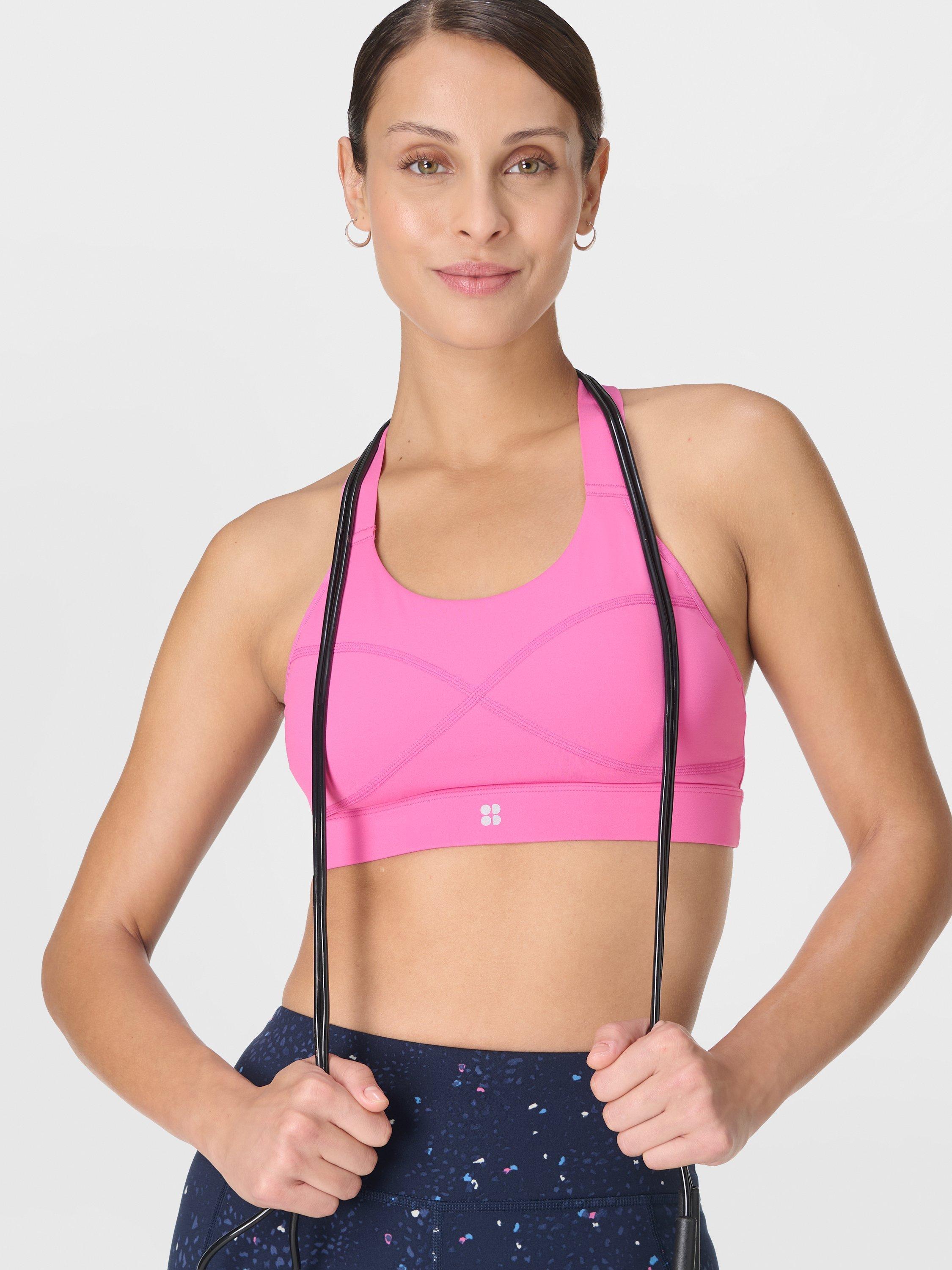 Product image 7 of 7, which shows Sweaty Betty Power Medium Support Sports Bra, Raspberry Pink, XS