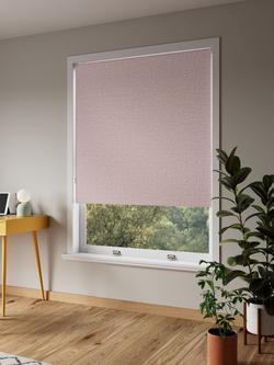 John Lewis Textured Weave Blackout Roller Blind - view 2, Ash Rose