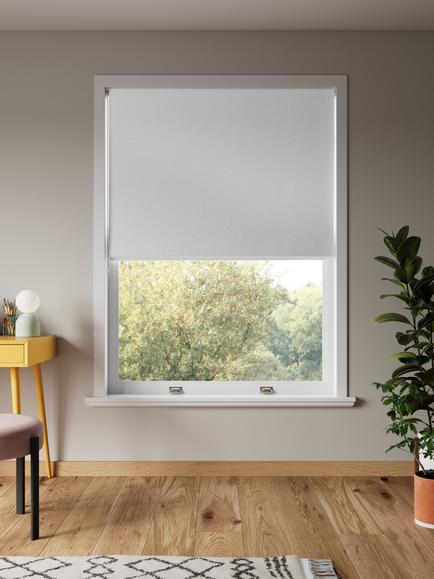 John Lewis Textured Weave Blackout Roman Blind, White