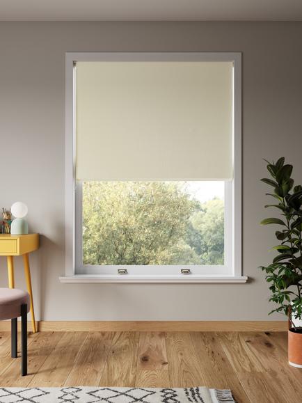 John Lewis Textured Weave Blackout Roman Blind, Cream