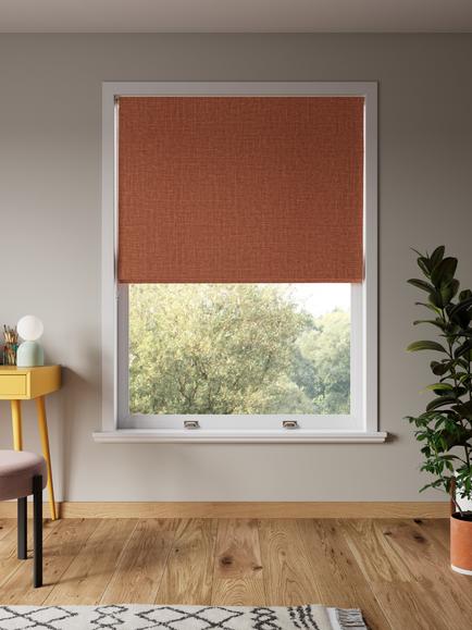 John Lewis Textured Weave Blackout Roman Blind, Sienna