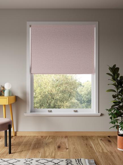John Lewis Textured Weave Blackout Roman Blind, Ash Rose