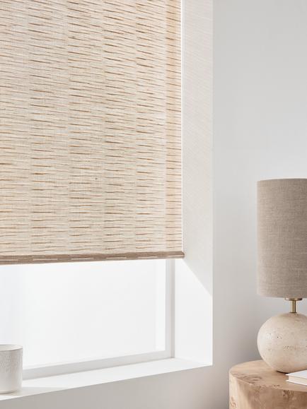 John Lewis Cordless Woven Stripe Roller Blind, Natural
