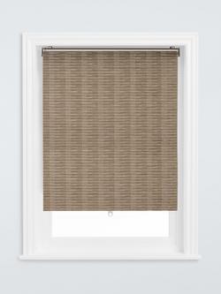 John Lewis Cordless Woven Stripe Roller Blind, White