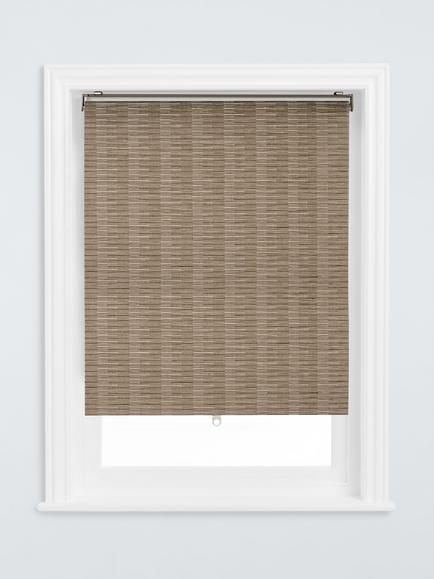John Lewis Cordless Woven Stripe Roller Blind, Dark Natural