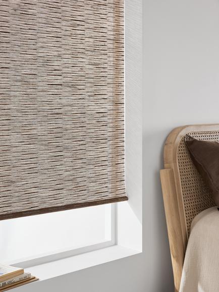 John Lewis Cordless Woven Stripe Roller Blind, Dark Natural
