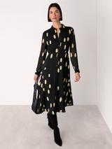 knee length dresses for ladies 100% Cotton Ivory Floral Midi Shirt Dress - Casual Dresses