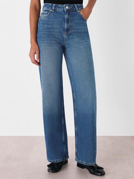 Whistles Petite Straight Full Length Jeans, Denim, Denim