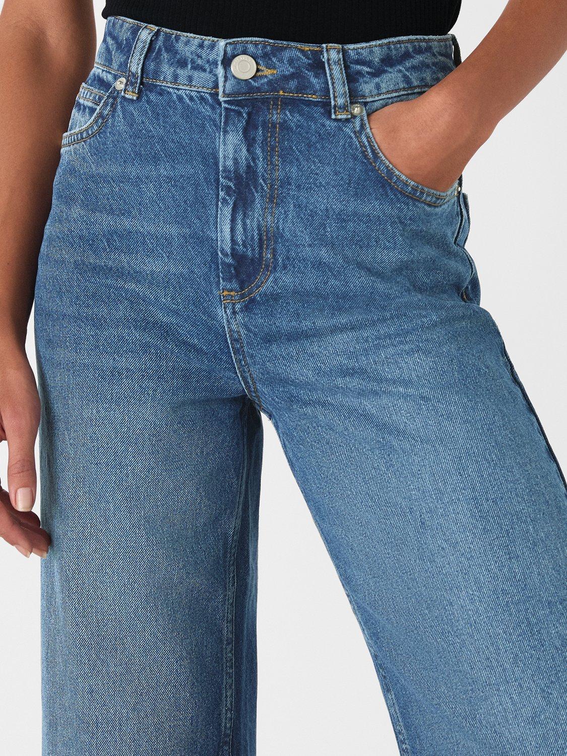 Product image 4 of 5, which shows Whistles Petite Straight Full Length Jeans, Denim, 26