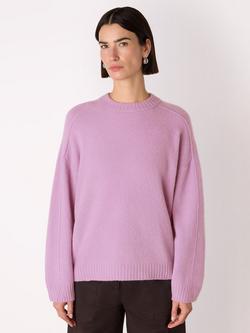 Whistles Seam Detail Wool Blend Jumper, Lilac, Lilac