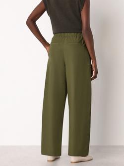 Whistles Pleat Front Barrel Leg Trousers, Khaki - view 2, Khaki