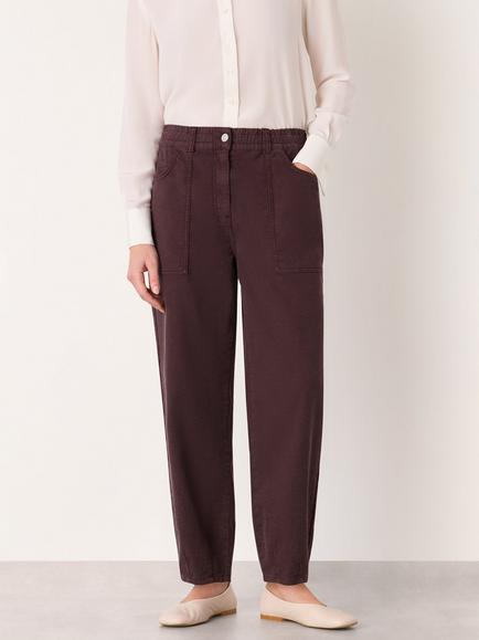 Whistles Tessa Casual Ankle Grazer Trousers, Brown
