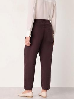 Whistles Tessa Casual Ankle Grazer Trousers - view 2, Brown