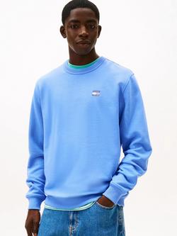 Tommy Jeans Cotton Blend Badge Logo Sweatshirt, Horizon Blue, Horizon Blue