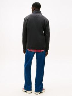 Tommy Jeans Cotton Blend Quarter-Zip Jumper - view 2, Black