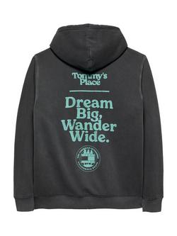 Tommy Jeans Back Slogan Cotton Blend Hoodie, Washed Black - view 2, Washed Black