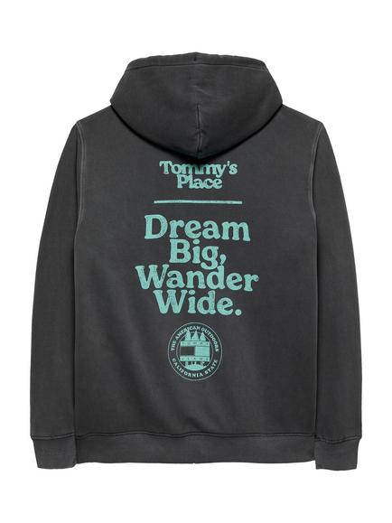 Tommy Jeans Back Slogan Cotton Blend Hoodie, Washed Black - view 2, Washed Black