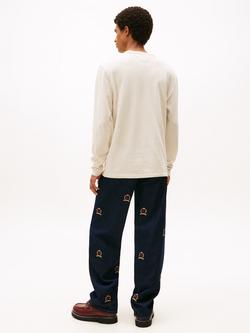 Tommy Jeans Cotton Blend Regular Fit Badge Logo T-Shirt, Ancient White - view 2, Ancient White