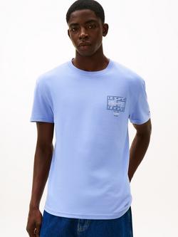 Tommy Jeans Cotton Signature Back Logo Crew Neck T-Shirt, Light Blue, Light Blue