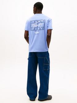 Tommy Jeans Cotton Signature Back Logo Crew Neck T-Shirt, Light Blue - view 2, Light Blue