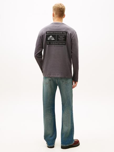 Tommy Jeans Back Graphic Relaxed Long Sleeve T-Shirt, Black - view 2, Black
