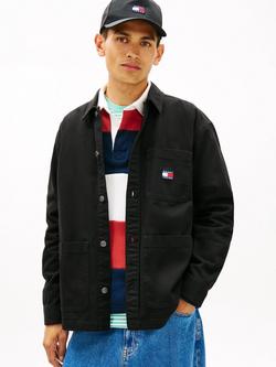 Tommy Jeans Cotton Oversized Fit Oxford Shirt, Black, Black