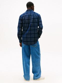 Tommy Jeans Cotton Regular Fit Check Shirt, Dark Night Navy - view 2, Dark Night Navy