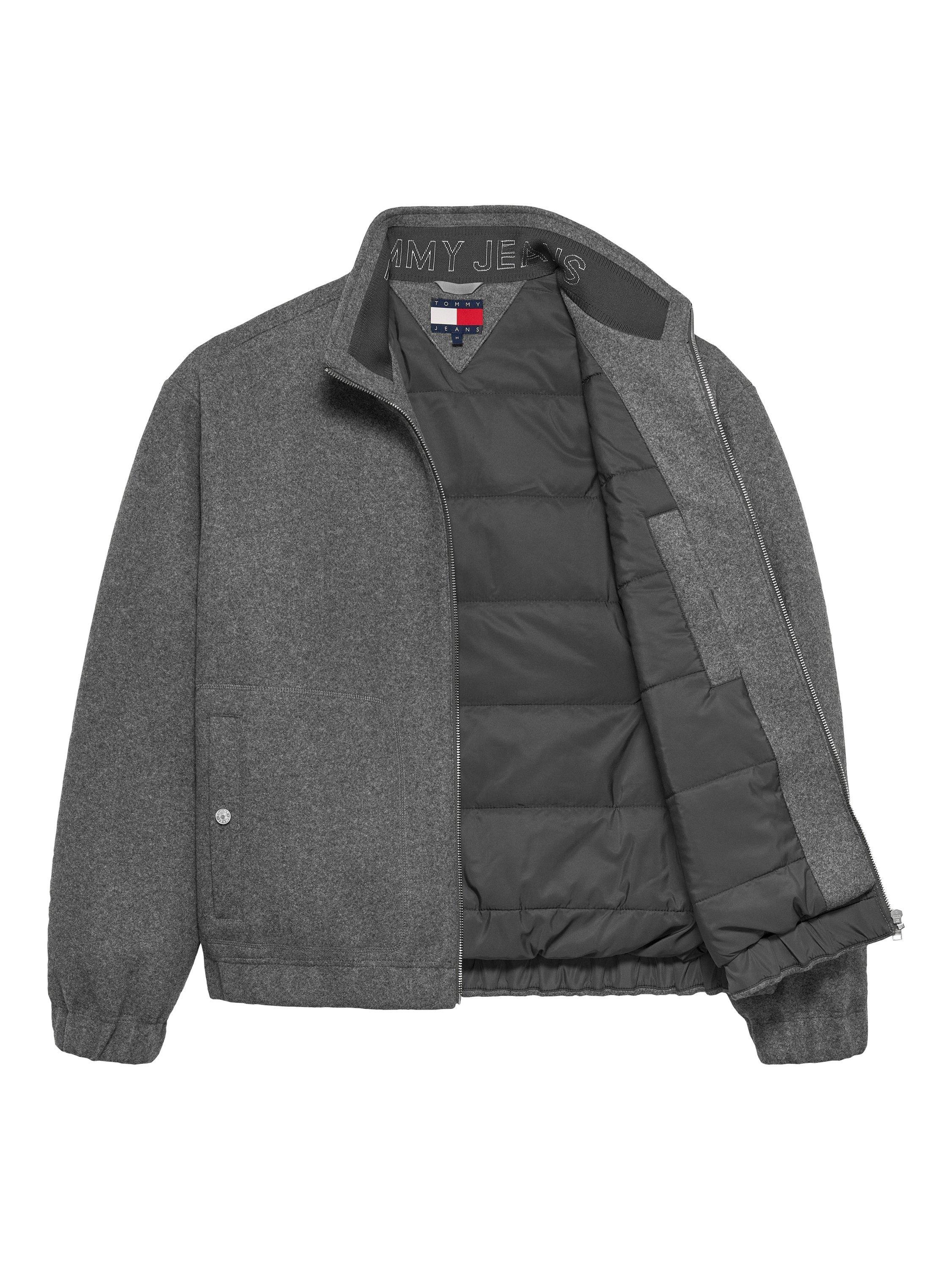 Product image 3 of 4, which shows Tommy Jeans Padded Zip Front Jacket, Mid Grey Heather, XS