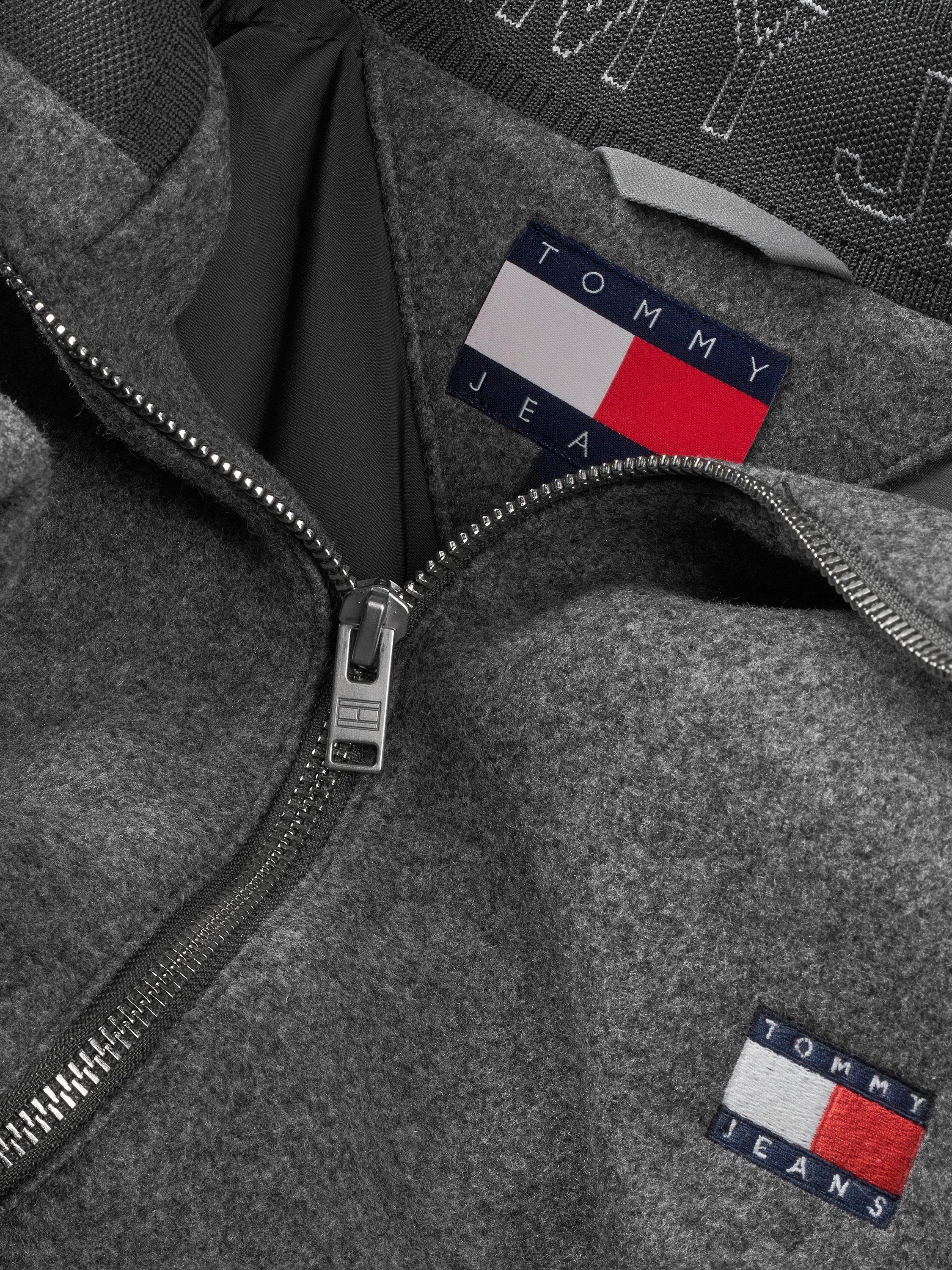 Product image 4 of 4, which shows Tommy Jeans Padded Zip Front Jacket, Mid Grey Heather, XS