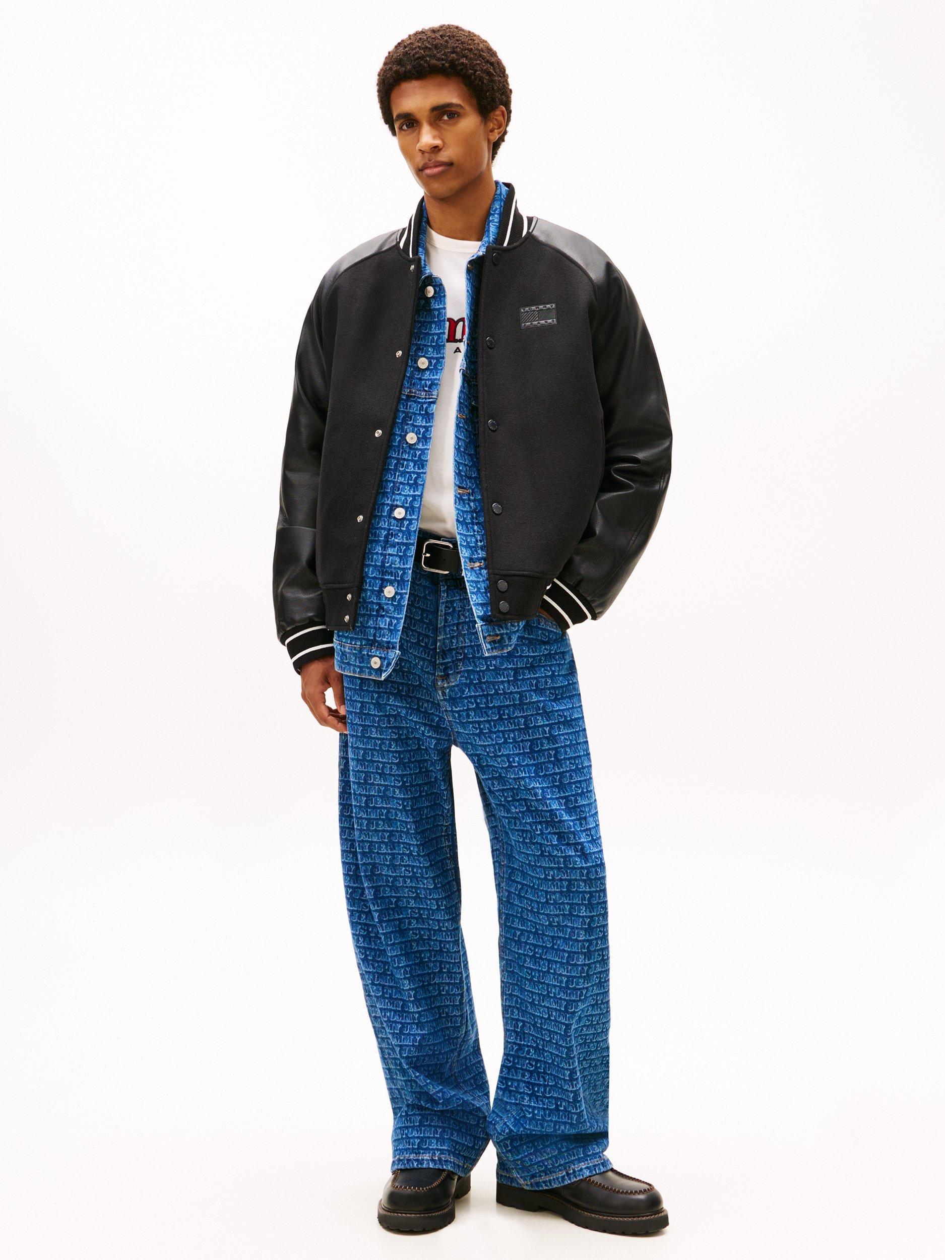 Product image 3 of 6, which shows Tommy Jeans Varsity Jacket, Black, XS