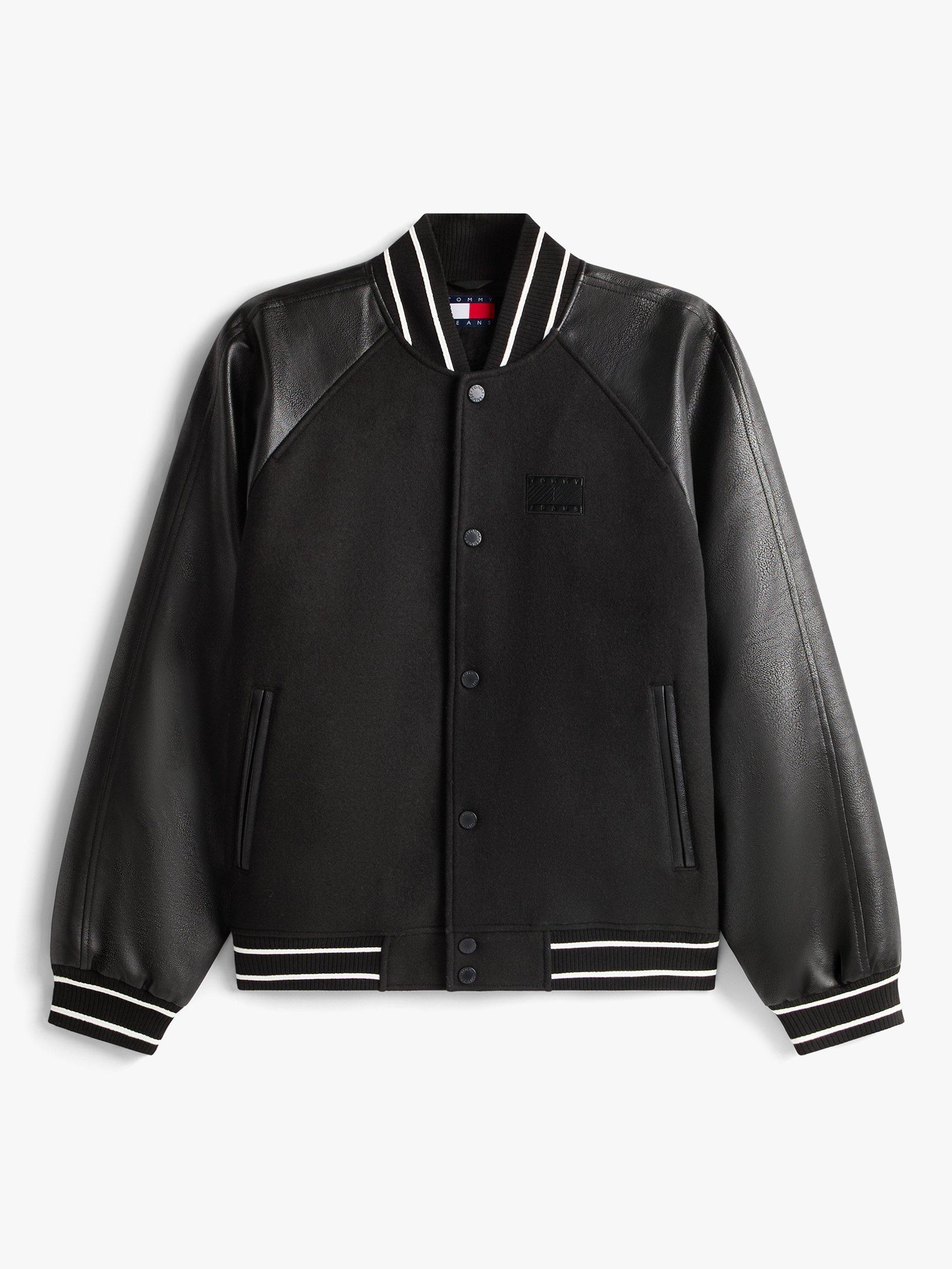 Product image 6 of 6, which shows Tommy Jeans Varsity Jacket, Black, XS