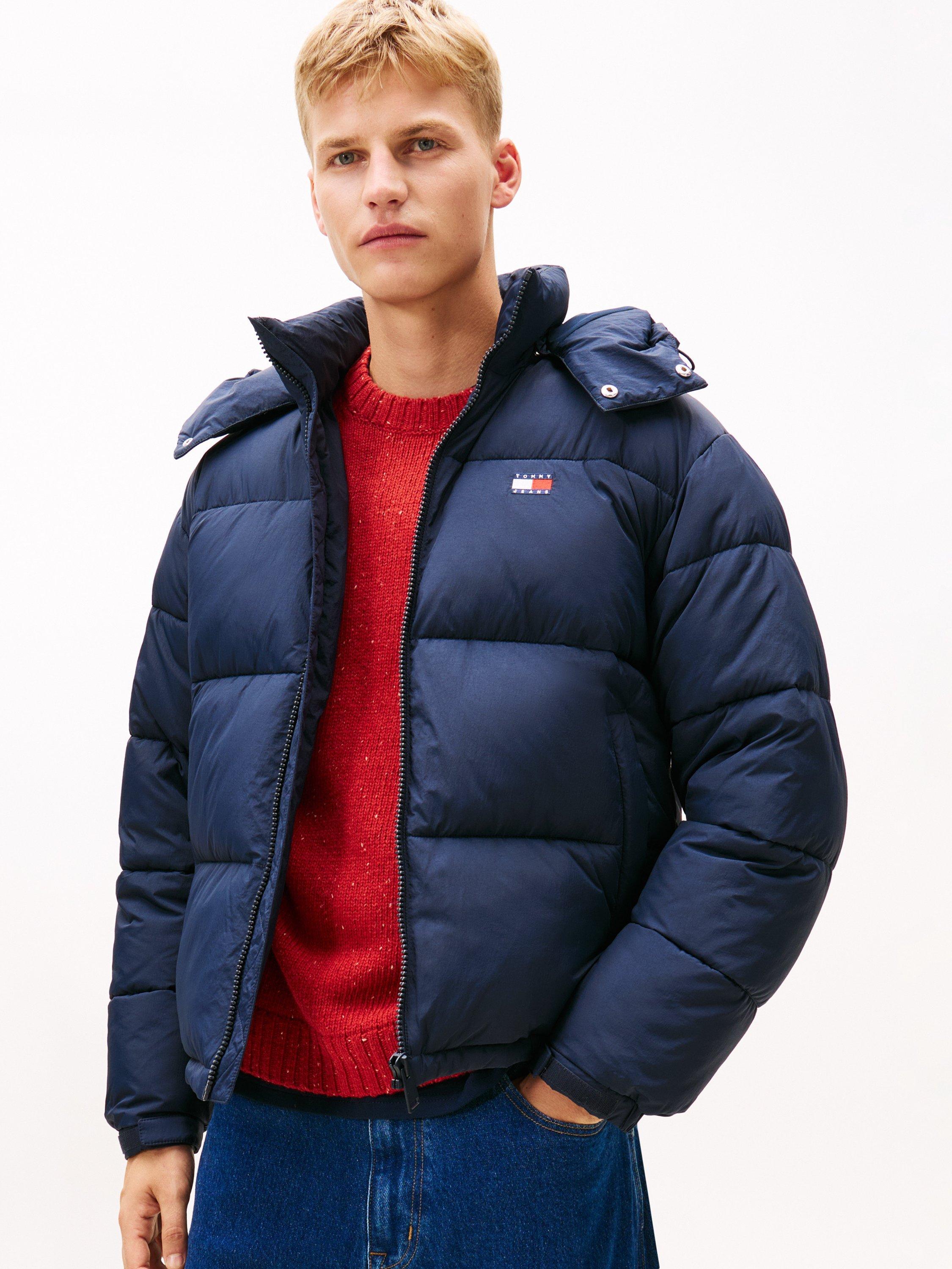 Product image 1 of 6, which shows Tommy Jeans Flag Logo Padded Jacket, Dark Night Navy, XS