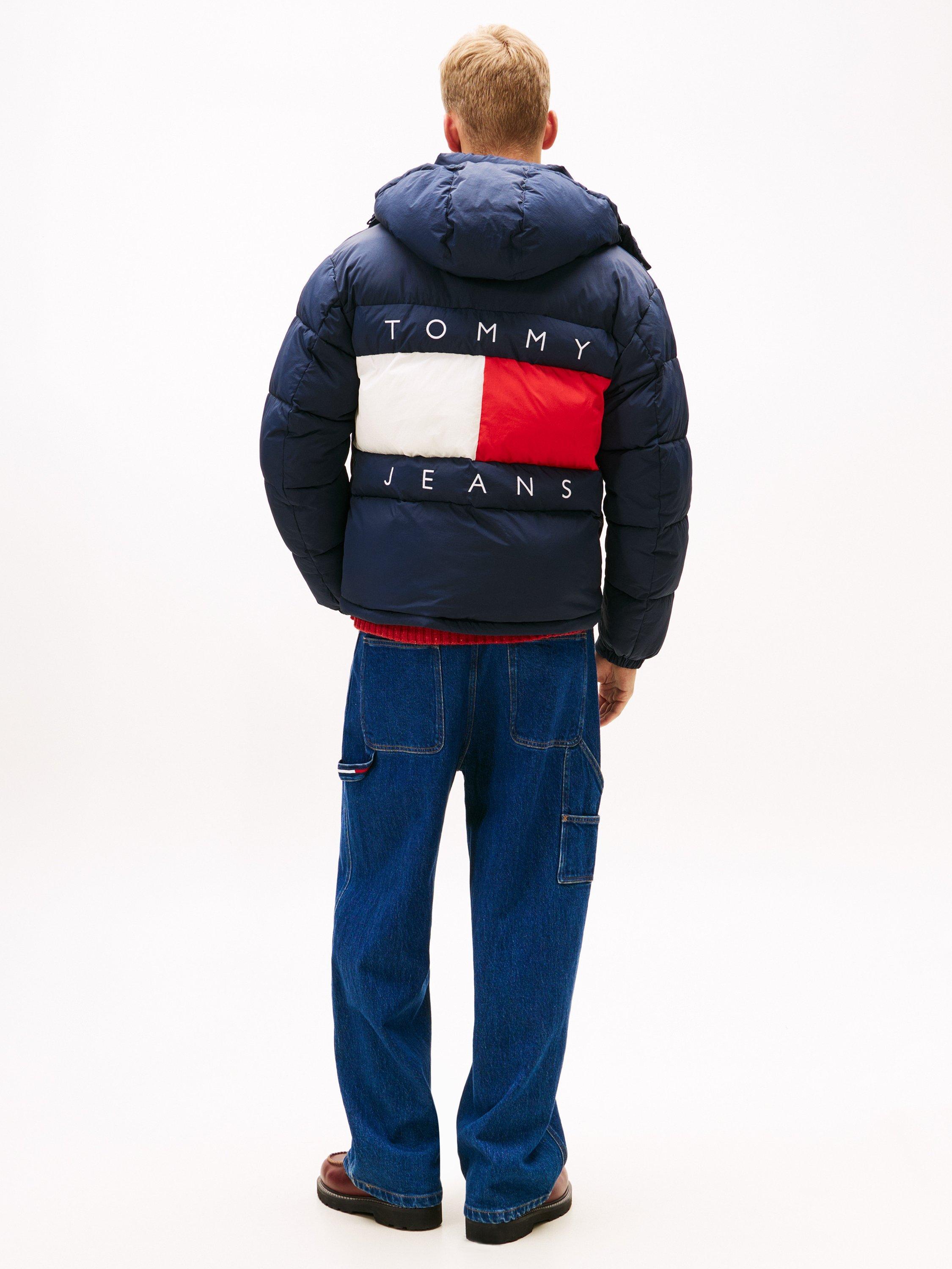 Product image 2 of 6, which shows Tommy Jeans Flag Logo Padded Jacket, Dark Night Navy, XS